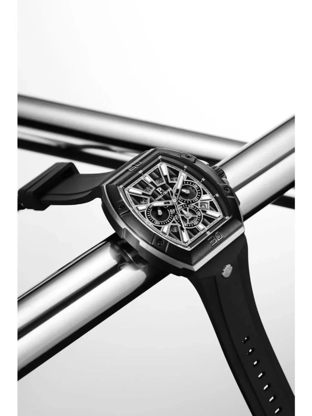 Men's Silver Fashion 5ATM Waterproof Quartz Luxury Chronograph Analog Watch